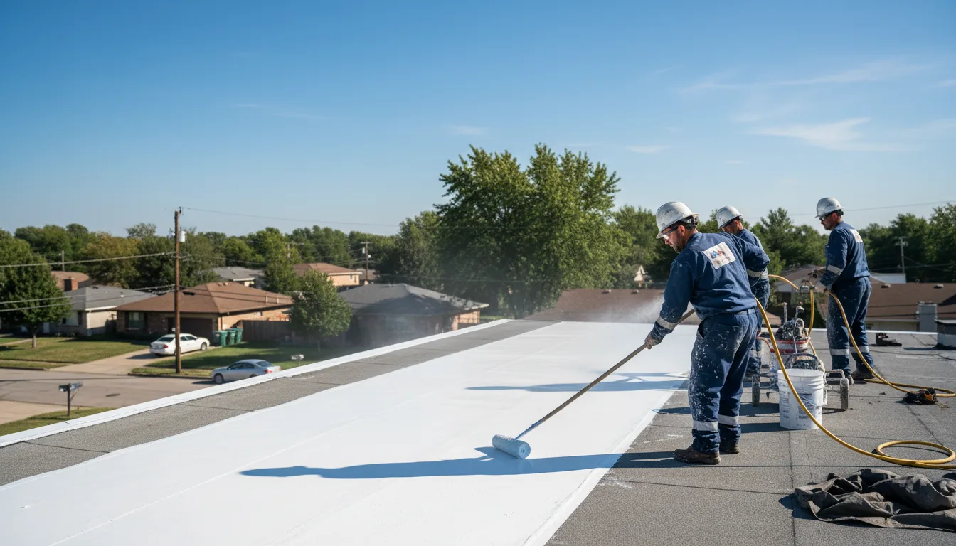 Commercial roof coating in Dwight, IL near me
